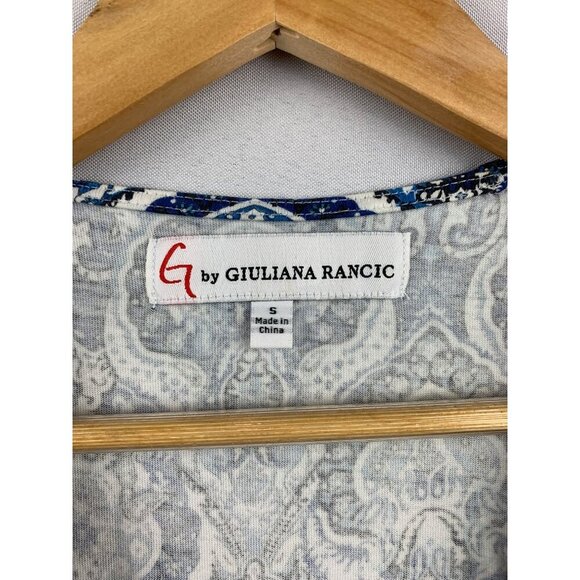 Giuliana Rancic Blue & White Paisley Sleeveless Tank Top S - Picture 3 of 5